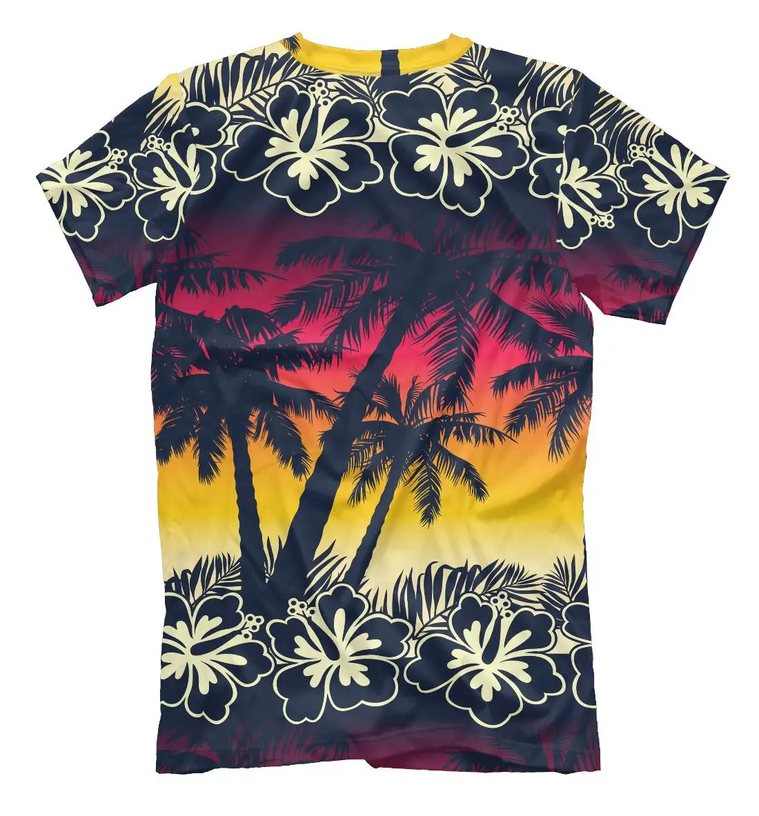 Summer Men\'S T-Shirt Beach Coconut Tree Scenery Foreign Style Short Sleeve Designer Print Oversized O-Neck Harajuku Street Shirt