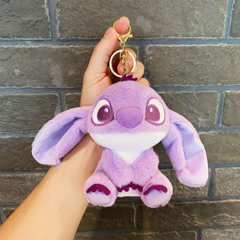 LLavero de peluche de Stitch, figura de Anime de Disney, colgante para mochila escolar, muñecos de peluche bonitos, llaveros de juguete, regalos del Día de San Valentín, 1 ud.