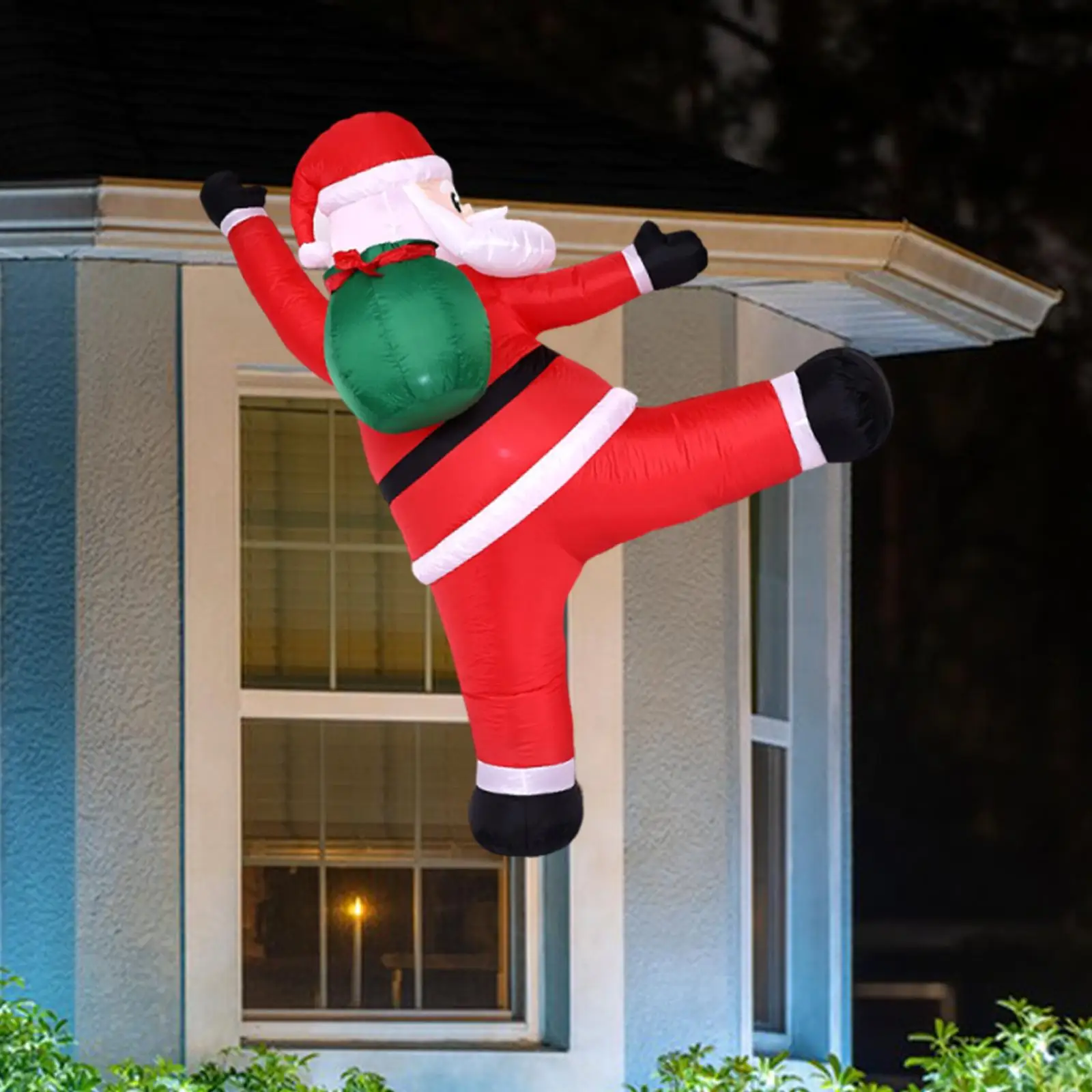

Большой надувной реквизит Санта-Клауса со светодиодной подсветкой, внешний рождественский орнамент, украшение двора для праздничных вечеринок на открытом воздухе