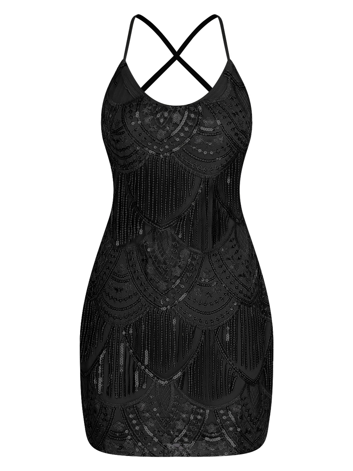 ชุดเดรสสั้นเซ็กซี่สำหรับผู้หญิง แต่งลายปัก ประดับพู่ระย้าและเลื่อม ทรงเข้ารูป เหมาะสำหรับงานเต้นรำละติน งานปาร์ตี้ และงานค็อกเทล