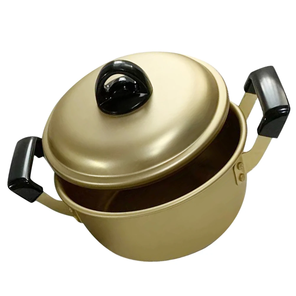 

16CM Golden Korean Style Ramen Soup Pot Outdoor Stew Pan Aluminum Alloy Portable Noodle Cooker Heat Resistant Handle