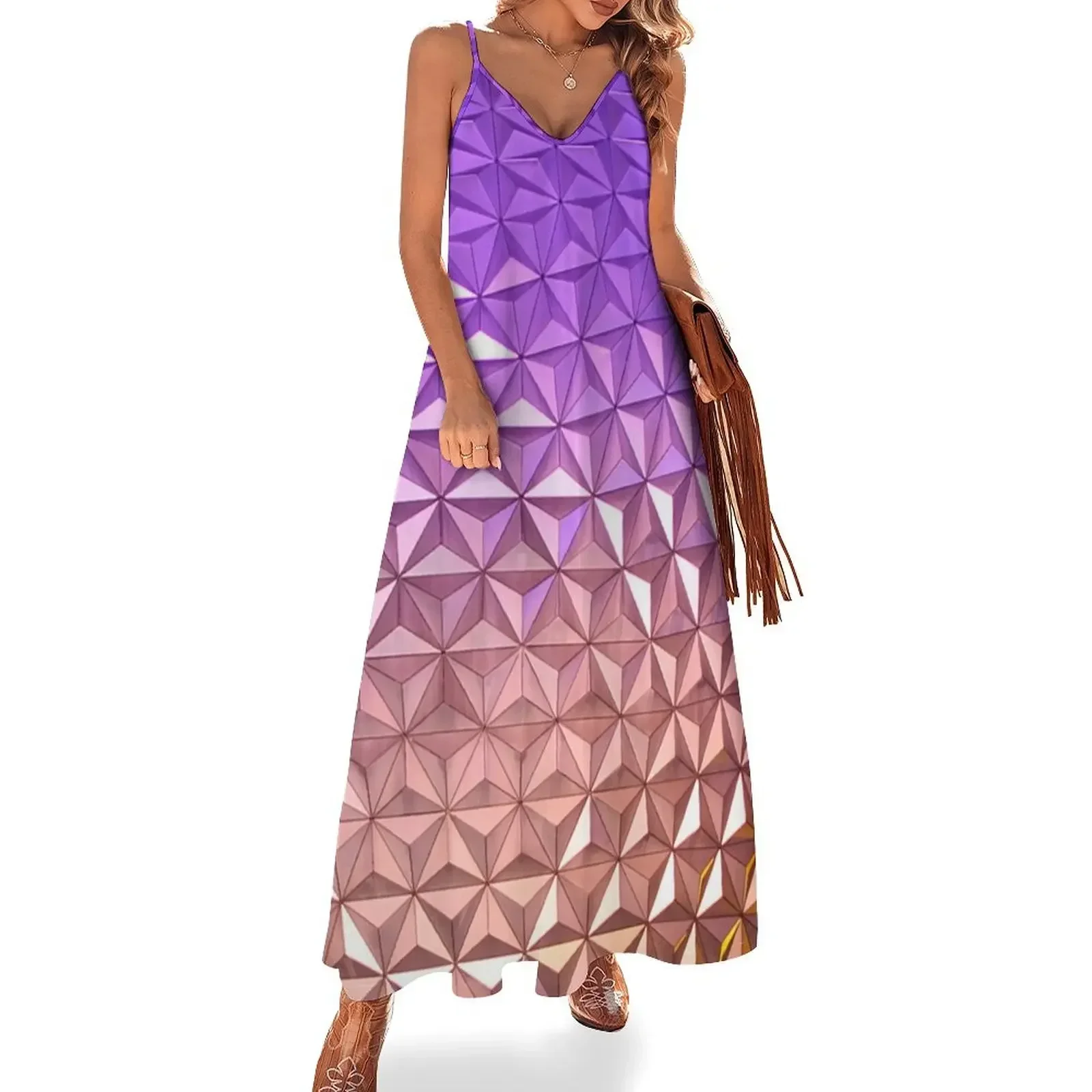 

Spaceship Earth at Night in Epcot Sleeveless Dress dress for woman dresses for womens birthday dresses for women Dress