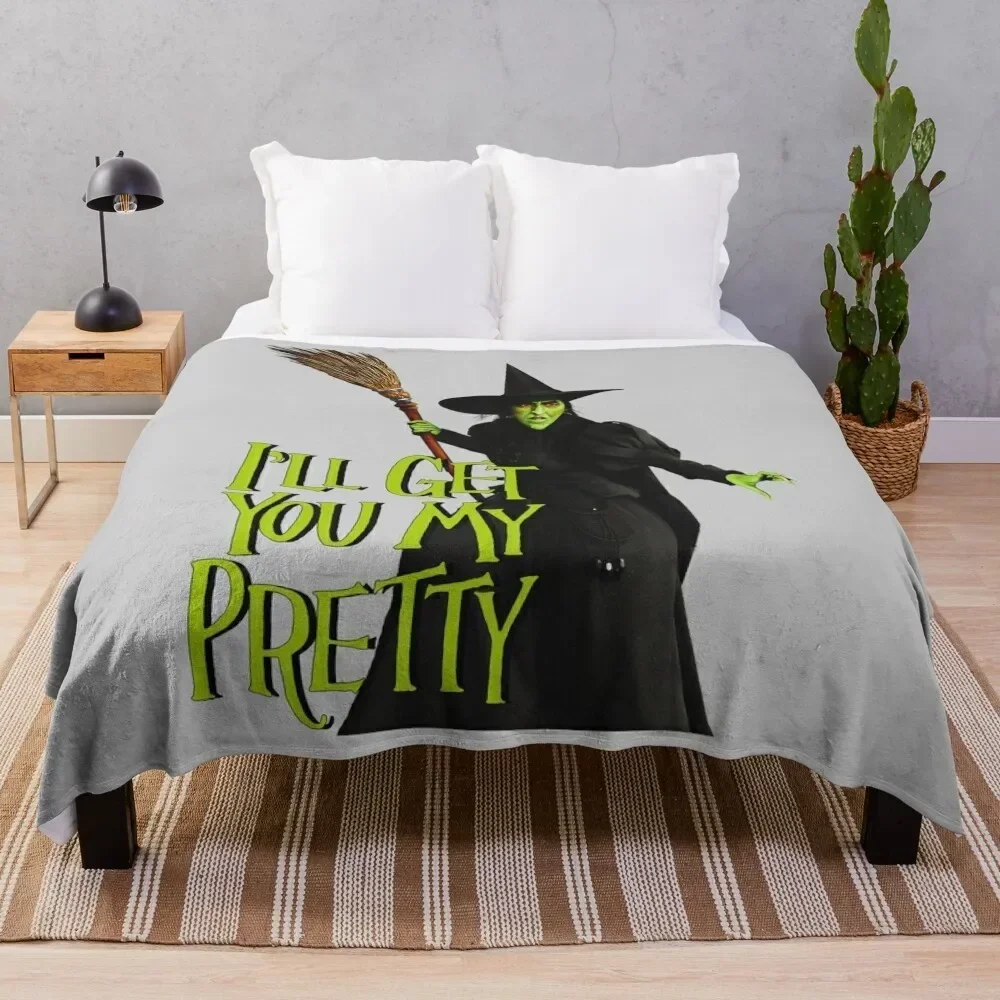 

Funny Vintage Witch l'll Get You My Pretty Throw Blanket Luxury Throw Decorative Throw Travel Blankets