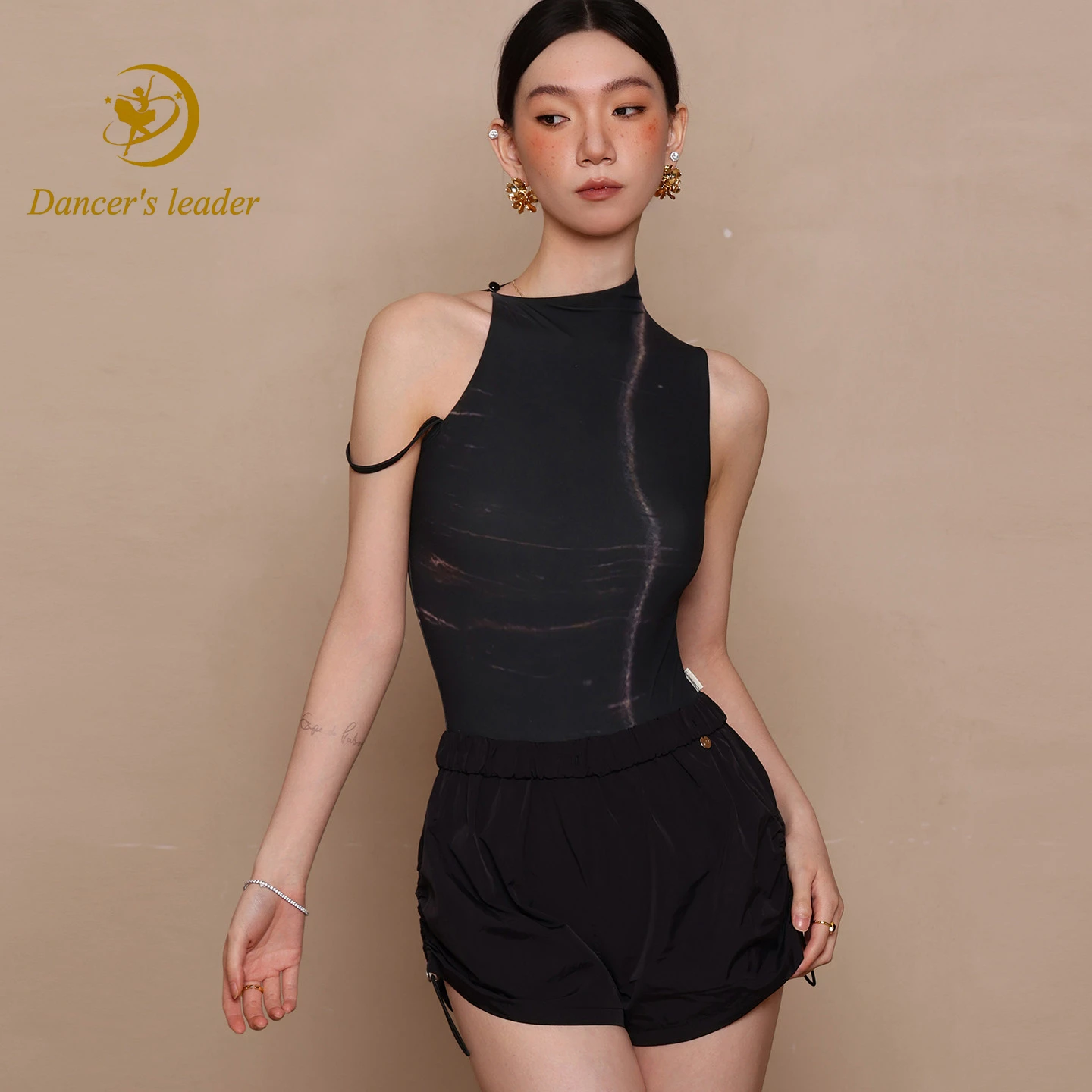 

Балетный комбинезон с нерегулярными пряжками, профессиональный женский стиль для взрослых, утягивающий костюм для танцевальной йоги