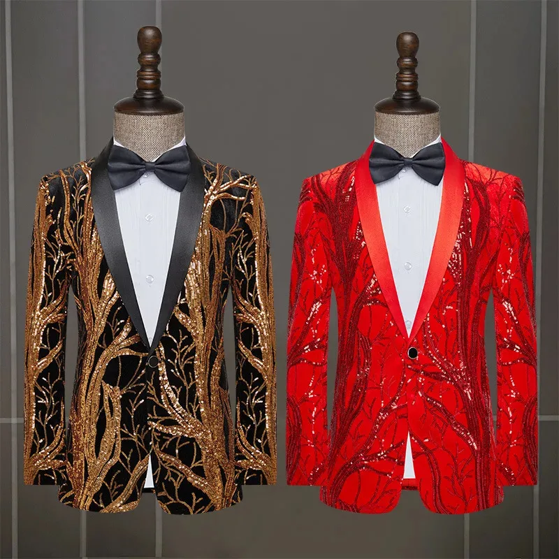

Performance Costumes For Men, Sequined Suits, Singers, Stage Performances, Slim Fit Bars, Nightclubs, Trendy Hosts, Formal Suits