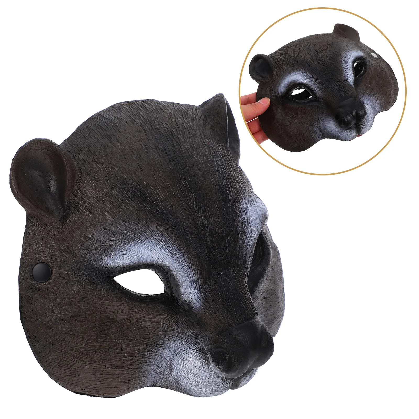 

Cute Pu Half Face Masquerade For Halloween Cosplay Theme Costume Adult Size Squirrel Design Unique