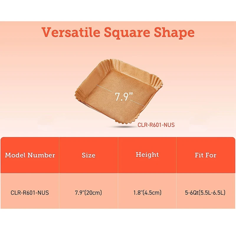 Forros de papel descartáveis 7.9 Polegada para 5 a 6 qt cesta, acessórios para fritadeira de ar, forno, microondas