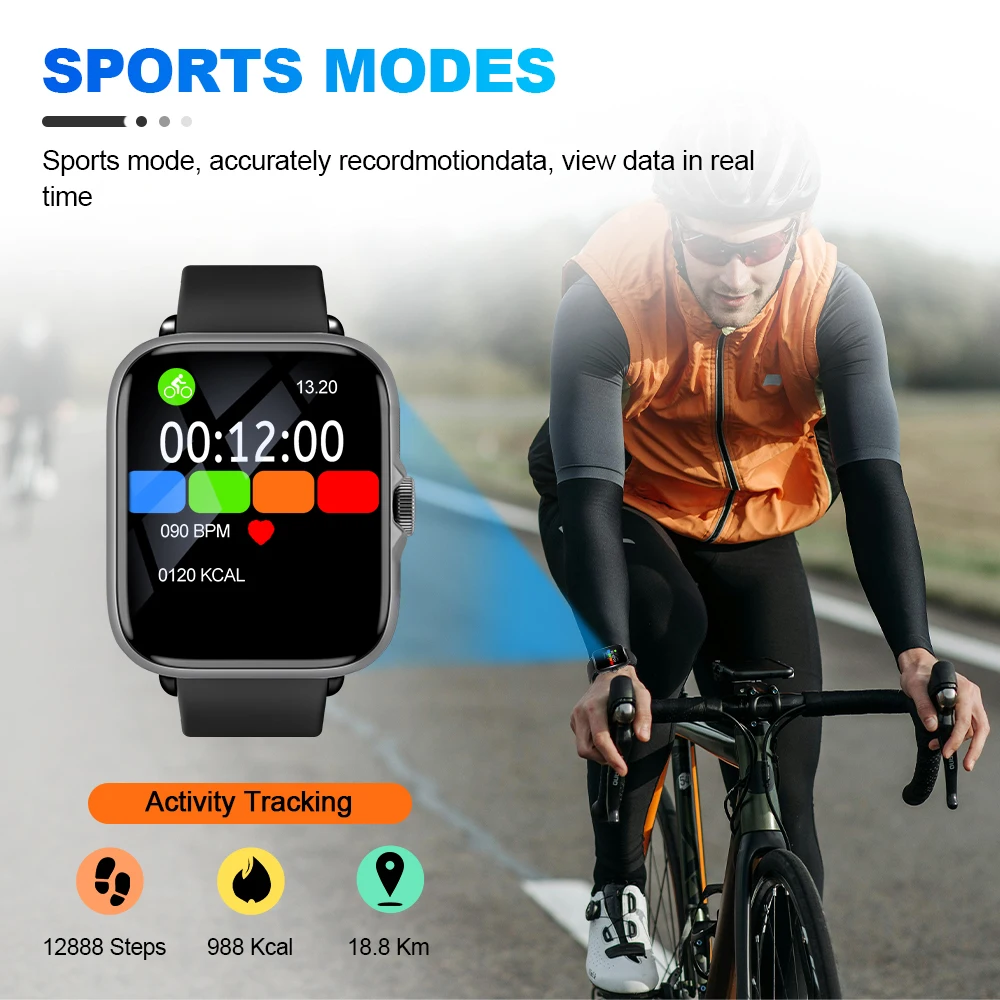 スポーツ用スマートウォッチ マルチダイヤル Bluetooth 通話 防水 多機能 睡眠モニタリングウォッチ