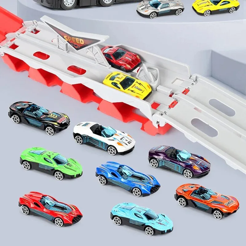 Large Deformation Folding Catapult Track Car Storage Large Container Car Children\'s Car Toy Set, Storage Simple and Not Messy