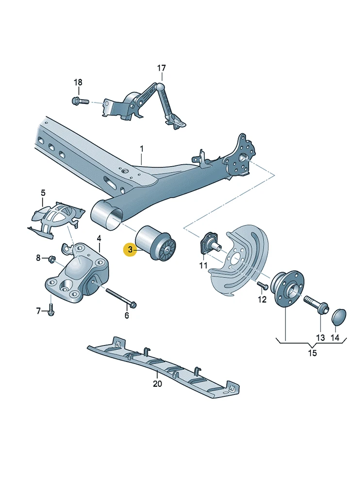 BOICY Rear Subframe Axle Beam Bush for VW Jetta Polo Golf T-Cross Audi A1 A3 Q2 Octavia Fabia 5Q0501541C 5Q0501541B 5QD501541B