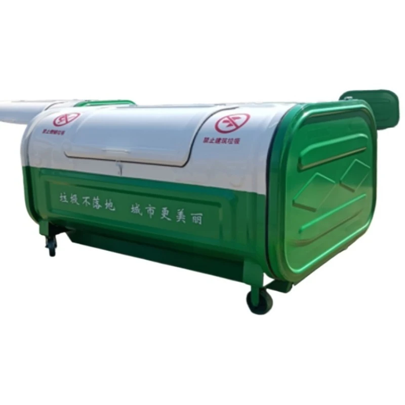 

Outdoor hook arm trash can, transit container 3 cubic 4 large sanitation truck