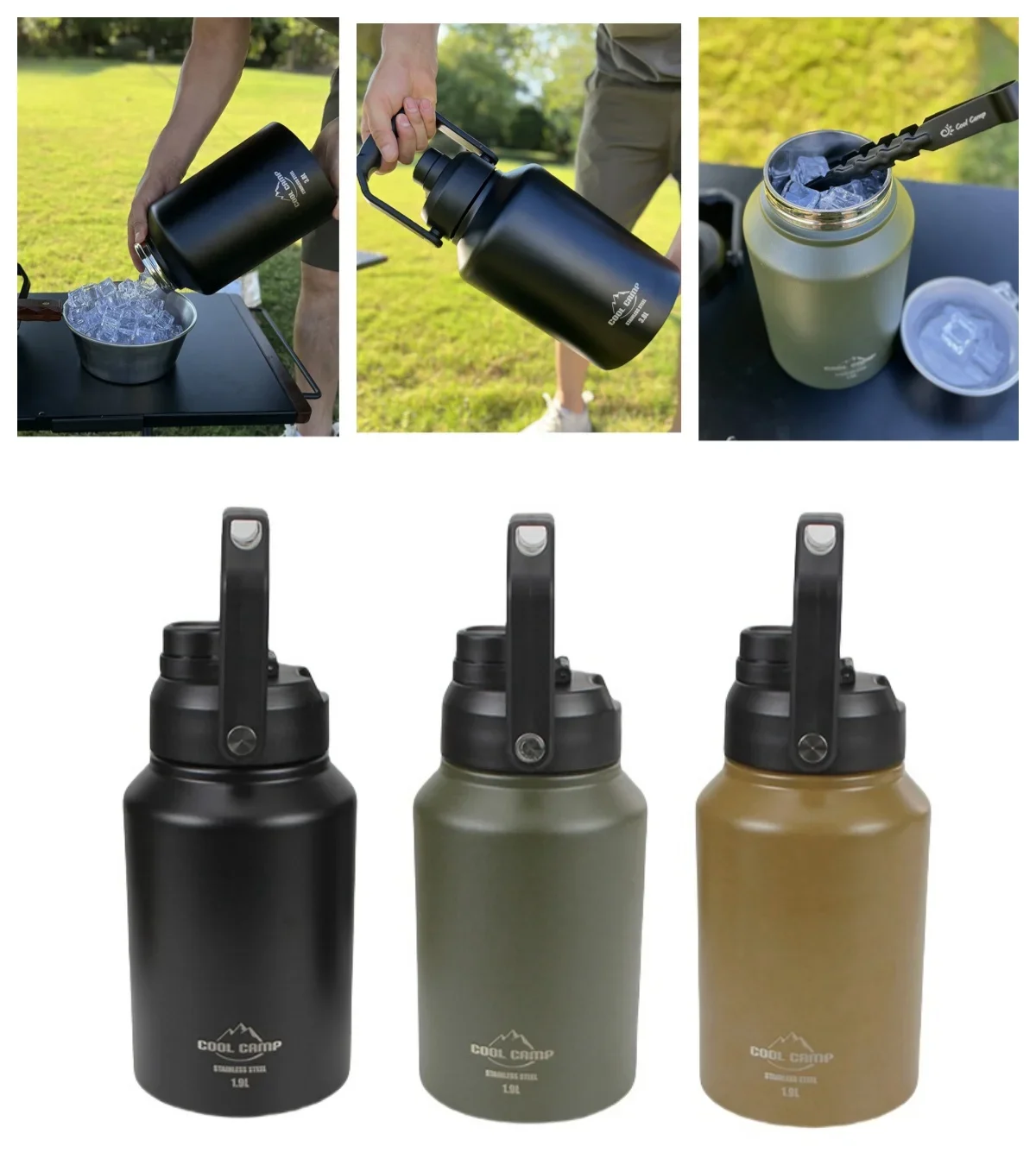 

Outdoor Portable Water Kettle Large Capacity Ice Bucket Double-layer Insulated Cup Camping Refrigerator Thermal Water Bottle New