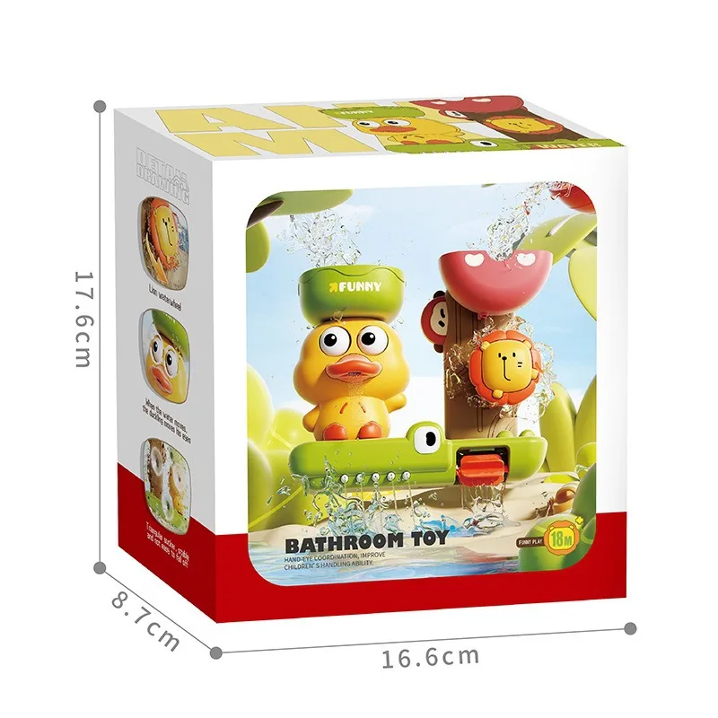 Cartoon schattige eend kinderbadkamer badspeelgoed muurhangende zuignap roterend plezier zomer baby water spelen interactieve set