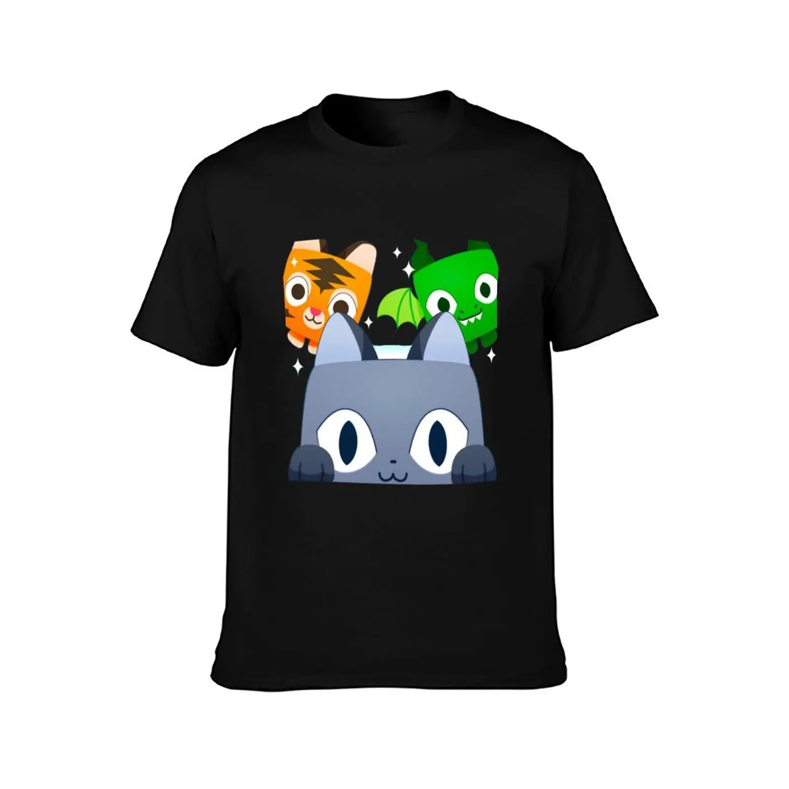 pet simulator x (2) T-Shirt, Summer Casual Cotton Tee, Oversized Streetwear Tops, Vintage Graphic Print, Loose Fit Short Sleeve