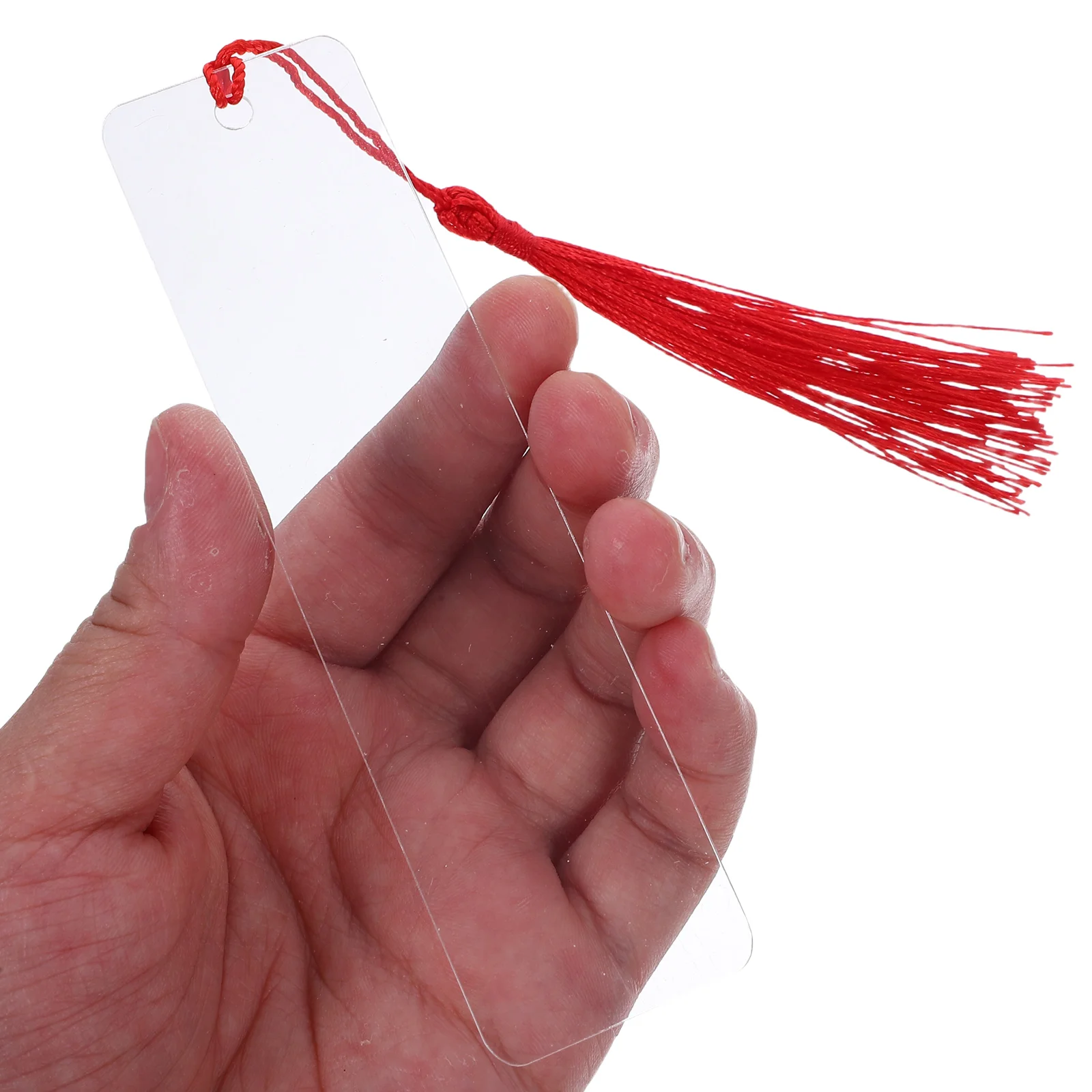 

1 Set Clear Acrylic Bookmark Blanks Colorful Tassels Transparent Page Markers For Diy Crafting Reading School Party Decoration