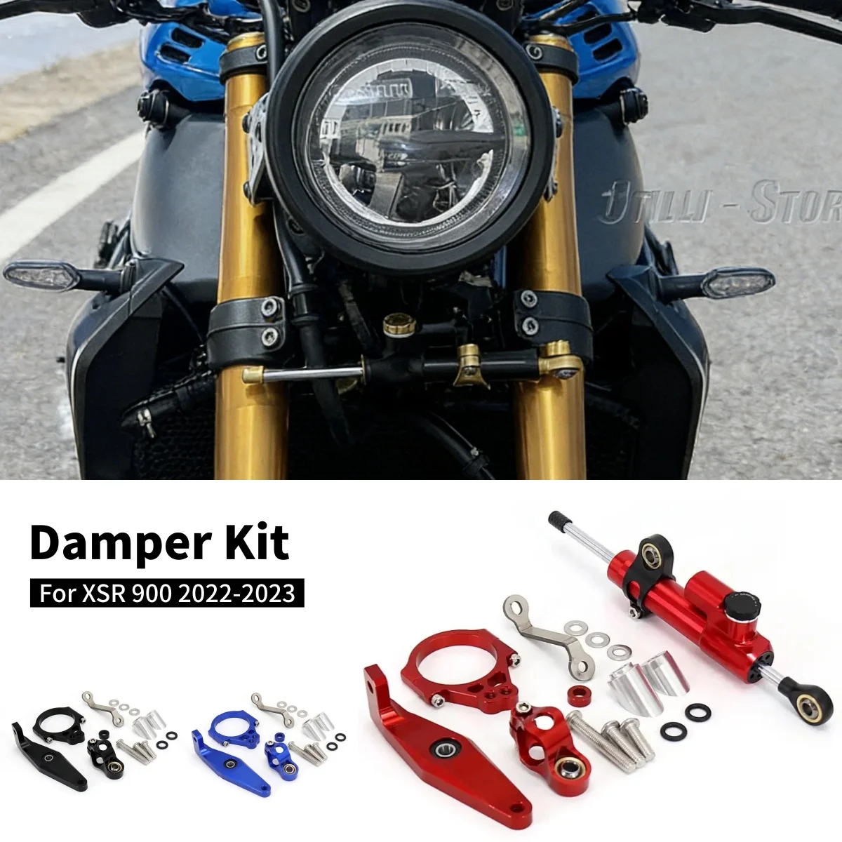 

For YAMAHA XSR 900 2022 2023 XSR900 xsr900 Motorcycle Steering Damper Bracket Stabilizer Support Speed Wobble Safety Accessories