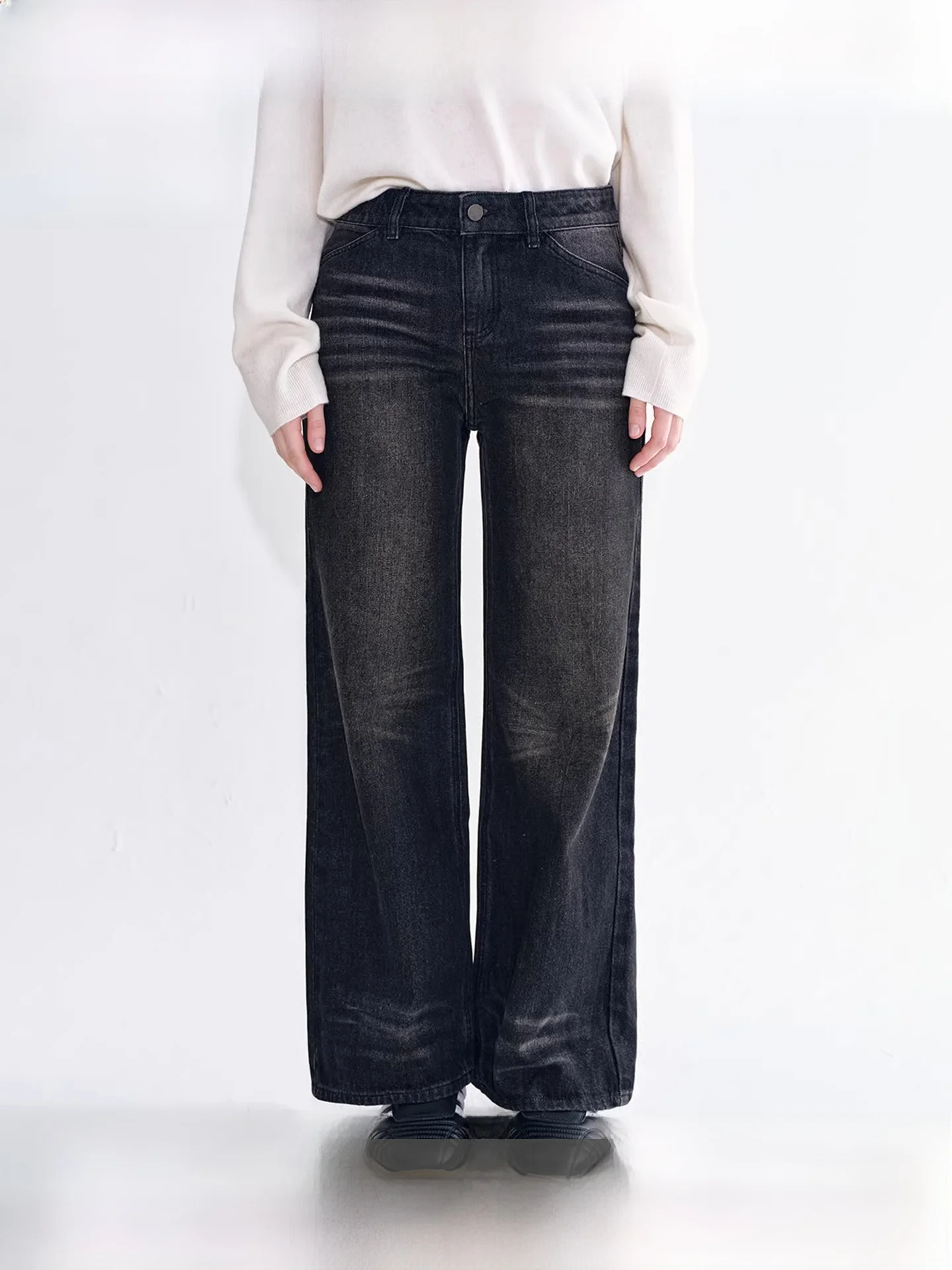 

Джинсы Fano Versatile Cool Blaey Tone Special Wa с прямыми штанинами, женские, новинка весны 2026, повседневные, из хлопка, стрейч