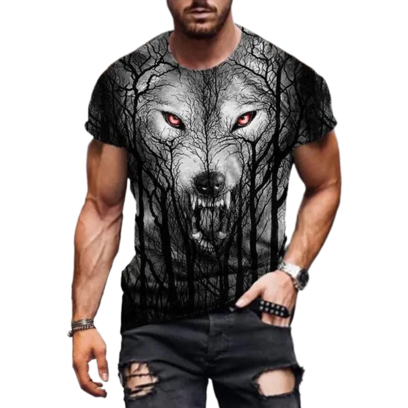 Hot salling New Fashion Realistic 3D Wolf Printed T Shirt Men Women Cool Causal Loose T Shirt Oversized Tops Leisure Tees