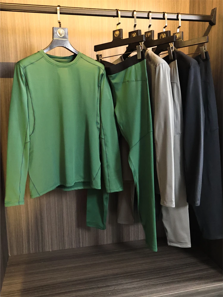 Men's Warmth-Retaining Home Clothes Simple Design Flocking Surface Four-Dimensional Elastic Long Pants Thickened Autumn And W...