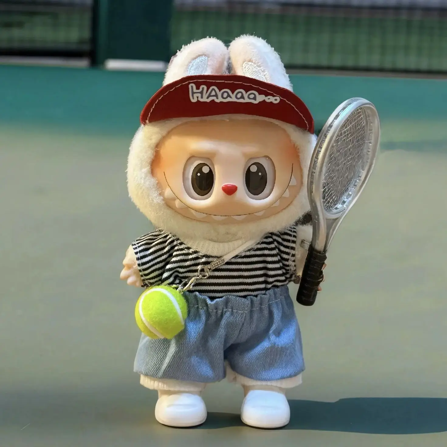 

Labubu Doll Clothes - Sporty Tennis Outfit Set | Colorful T-Shirt for 1-3 Gen 17cm Sitting Party Vinyl Dolls Labubu Accessories