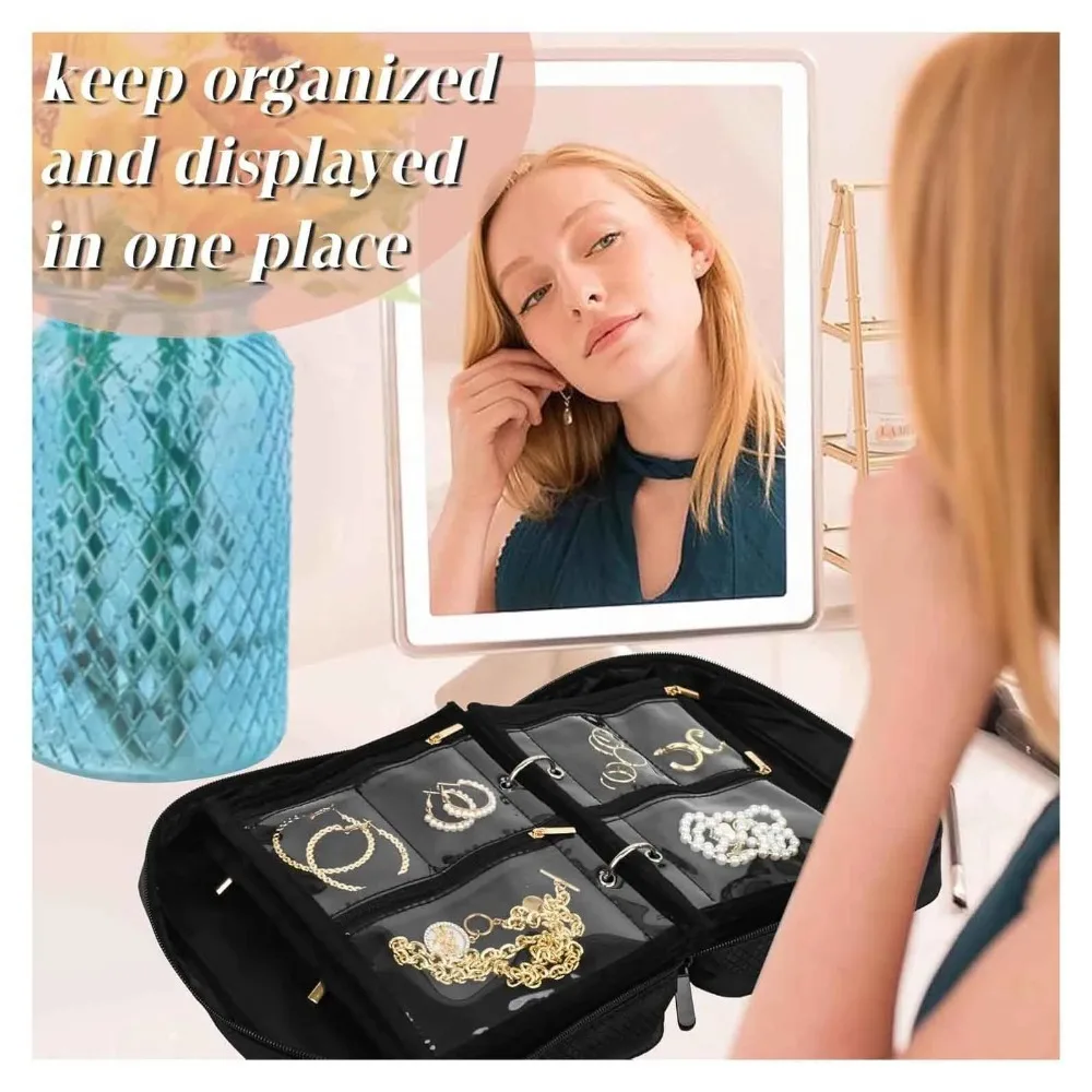 

Transparent PVC Jewelry Display Bag Multi-Layer Container Necklace Ring Packing Bag Portable Storage Case Earrings Organizer