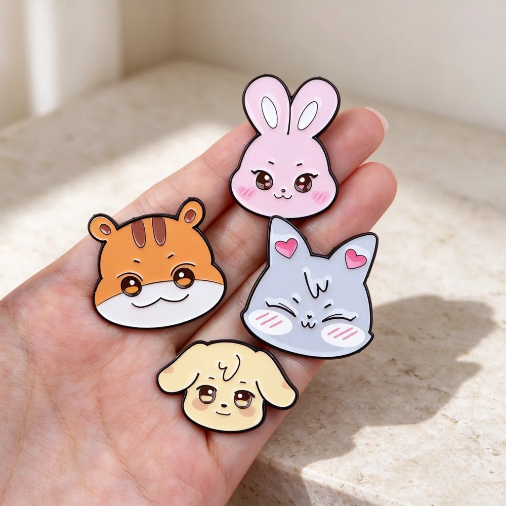 8pcs K-pop Ateez Aniteez Pin Catoon Animals Characters Brooch Hongjoong Seonghwa Yunho Yeosang San Hat Bag Acessories
