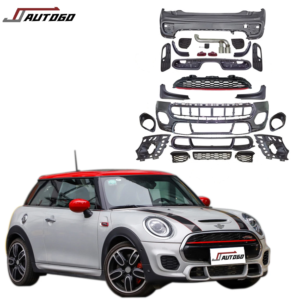 Factory Hot Sale Body Kit For MINI F55 F56 F57 2014 2015 2016 2017 2018 2019 2020 Update to Sport JWC Style Front/Rear Bumper