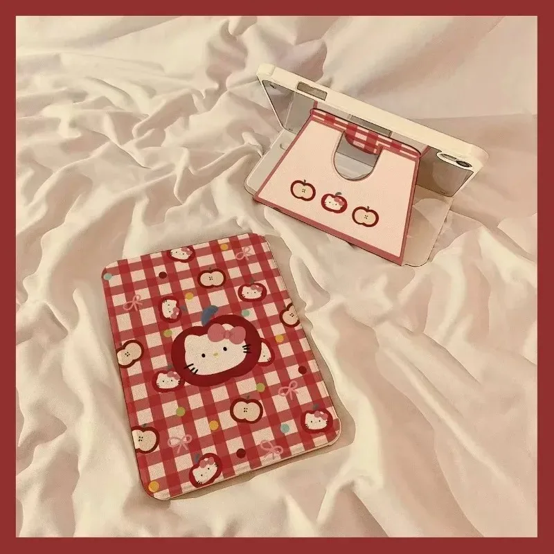 

Чехол Kawaii Hello Kitty для iPad Air 7 2025 A16 11 дюймов, противоударный чехол для Mini 6 8.3 дюйма, 9-го, 8-го поколений, 10.2 дюйма, Pro 10.5 дюйма, защитный чехол