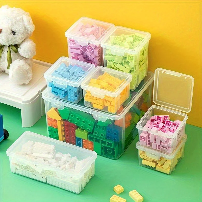

5 Kinds Plastic Clear Storage Box Kits, Multifunction Small Items Accessories Storage Boxes, Building Blocks, Puzzle Board Gam