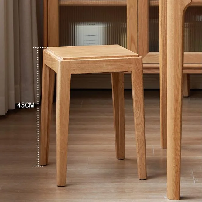 

#Creative Nordic Solid Wood Stool Space Saving Dining Square Stool Apartment Living Room
