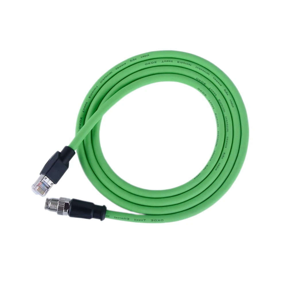 

M12 X Code 8 Pole to RJ45 Gigabit Ethernet Interface Cat6 Industrial Camera Ethernet Cable Aviation Shielded Cable 1M