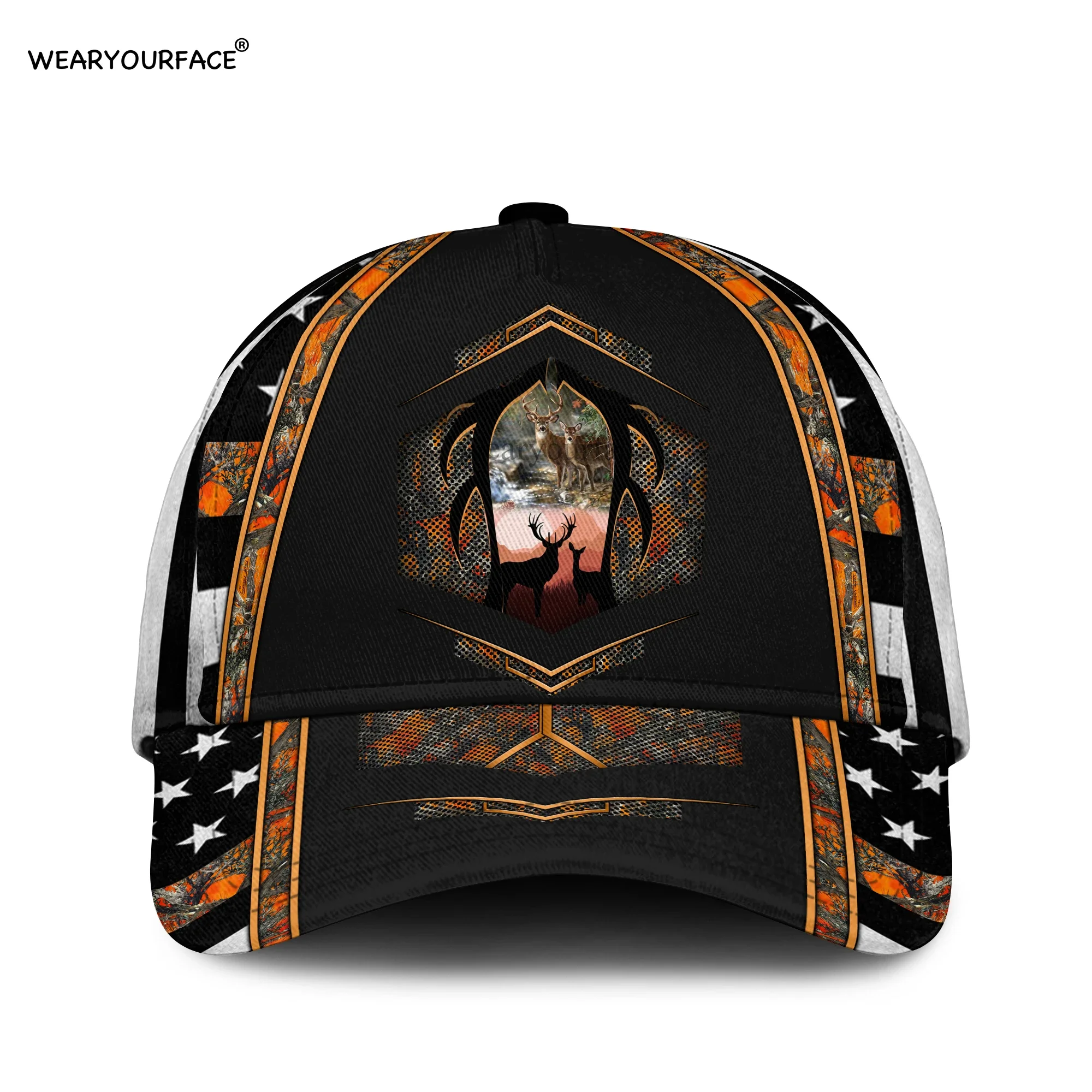 Skull Deer YAOI 3D All Over Printed Snapback Hat Men Women Adult Hip Hop Headwear Outdoor Sun Visor Baseball Cap