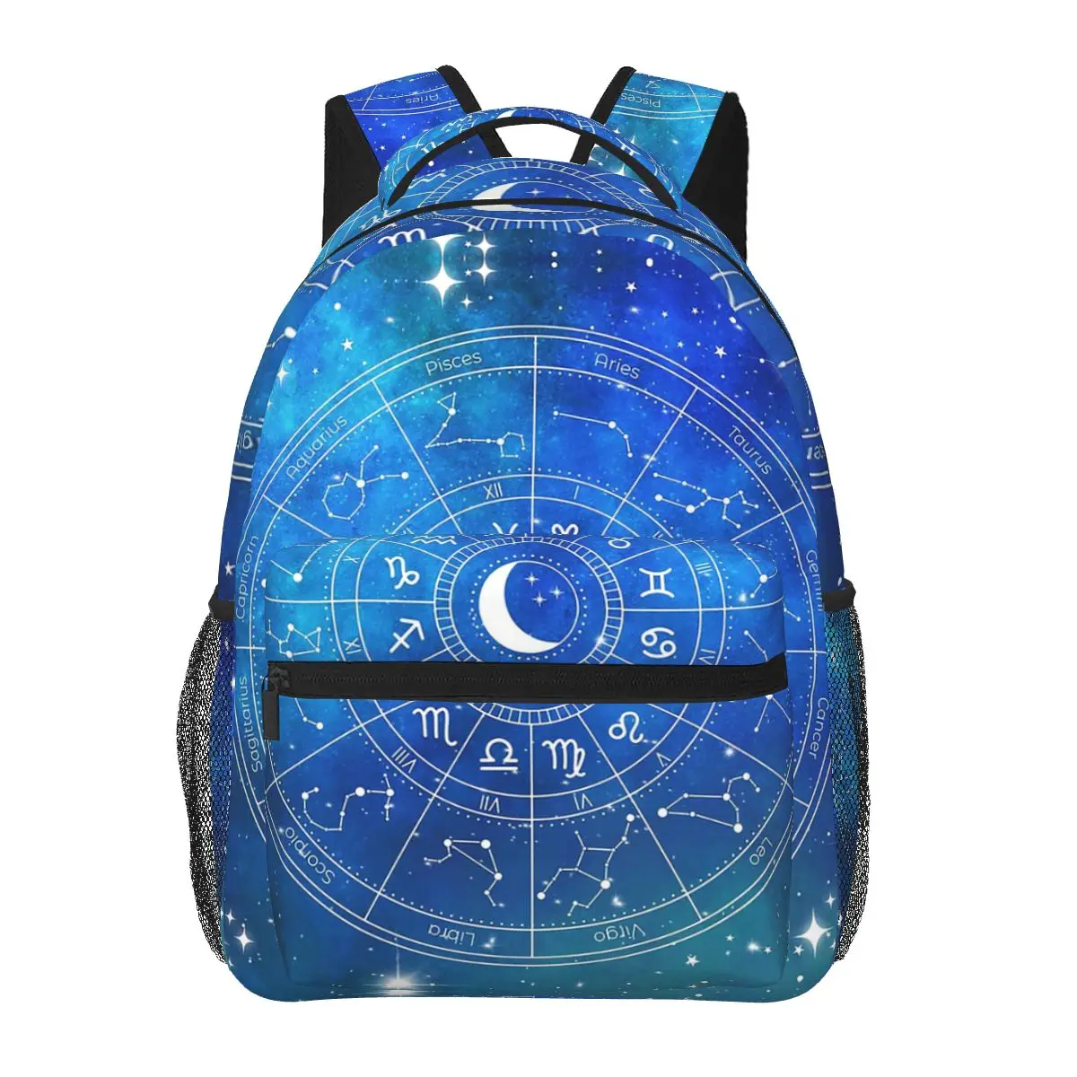 

Zodiac Wheel Space Purple Backpacks Boys Girls Bookbag Students School Bags Cartoon Laptop Rucksack Shoulder Bag Large Capacity