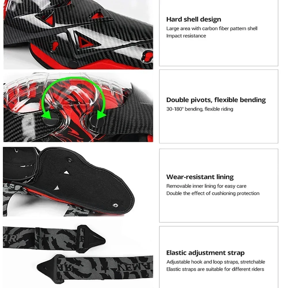 Elbow Knee Pads for Motocross Protection Safety Guards Knee Guard Moto Off-Road Racing Knee Brace Motorbike Protective Equipment