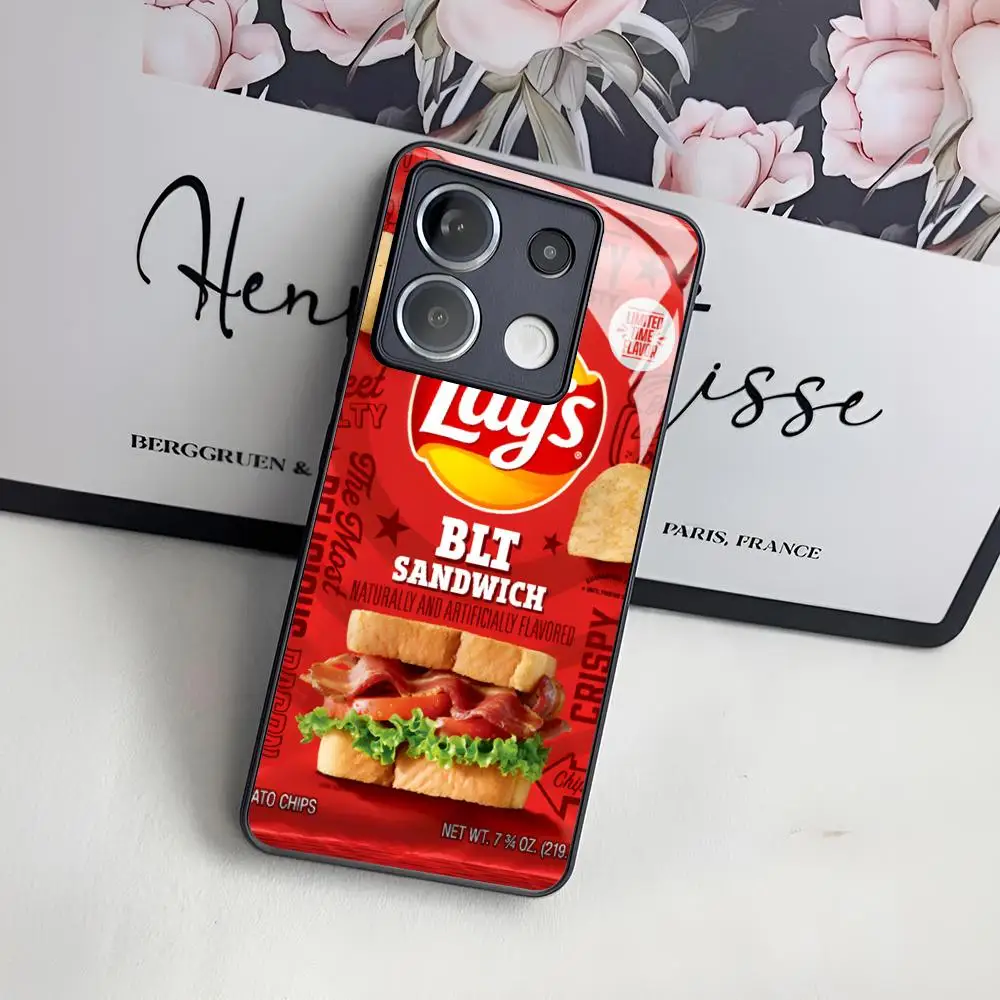 Snack Lay S Phone Case for Xiaomi 14 13 12 11 13t 12t 11t POCO M6 M5 X6 X5 F6 F5 Ultra Pro Lite 5G glass Cover