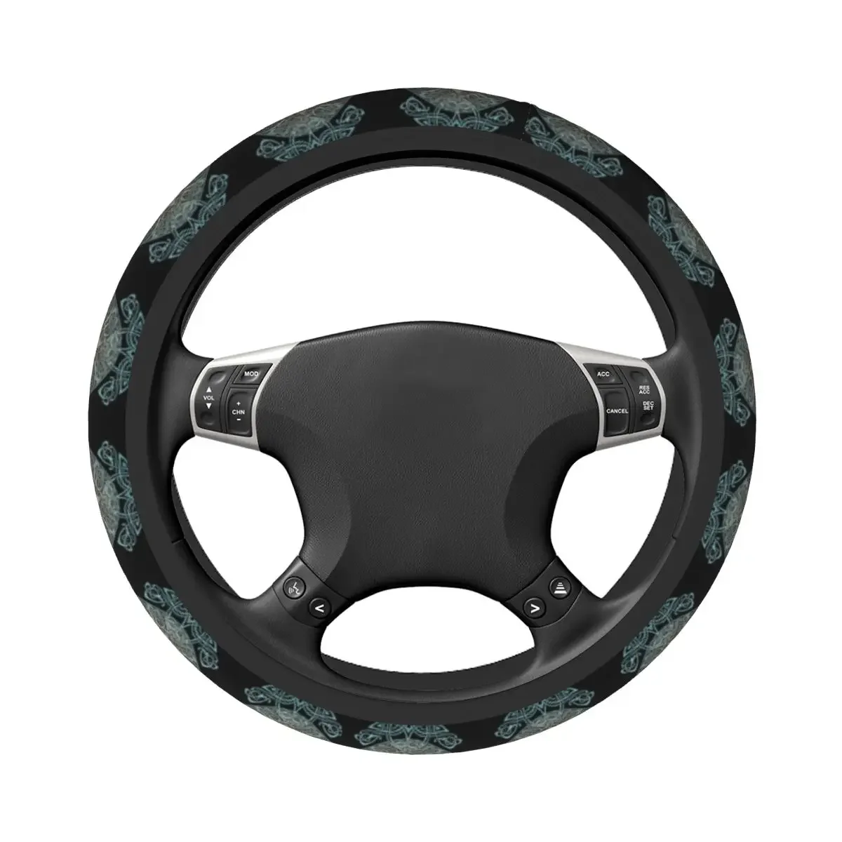 Viking Car Steering Wheel Cover Yggdrasil Norse Mythology Steering Wheel Protective Cover Auto Decoration Interior Accessories