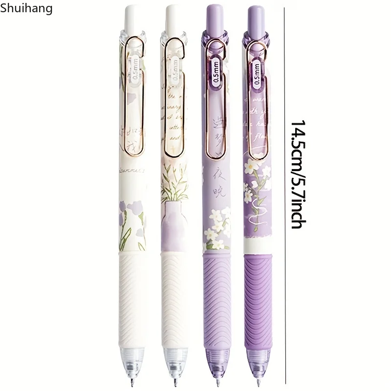 4pcs 0.5mm Vintage Rose Series Gel Pens - Perfect for Writing, Painting, and School/Office Use!