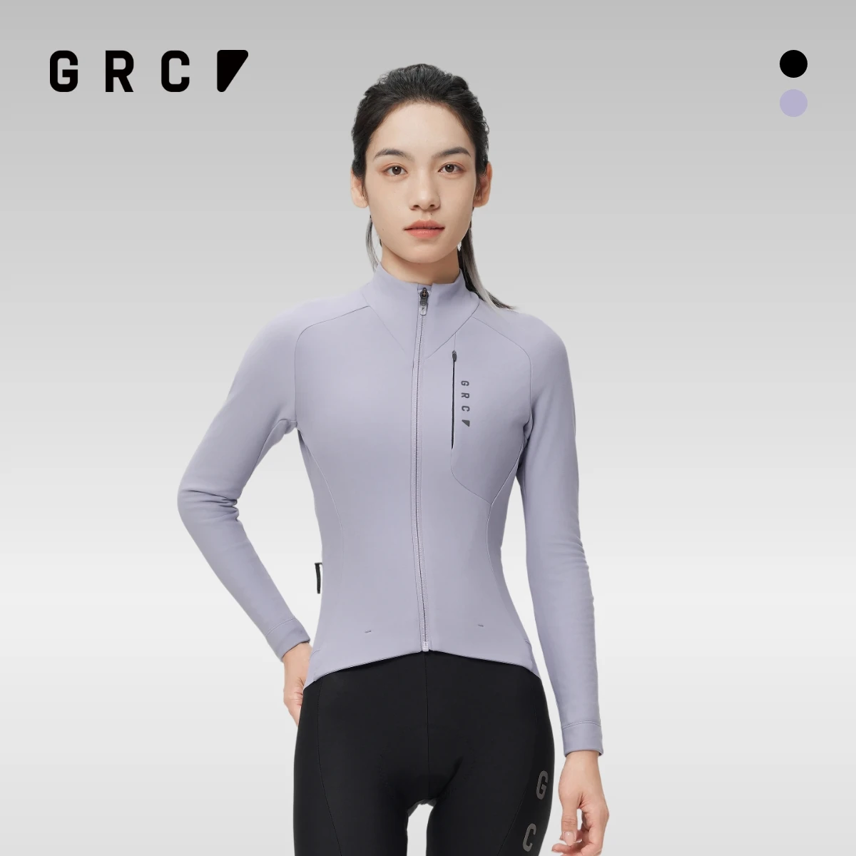 GRC Cycling Black Label Women Softshell Fleece Jacket Warm Breathable Biking Outer Coat