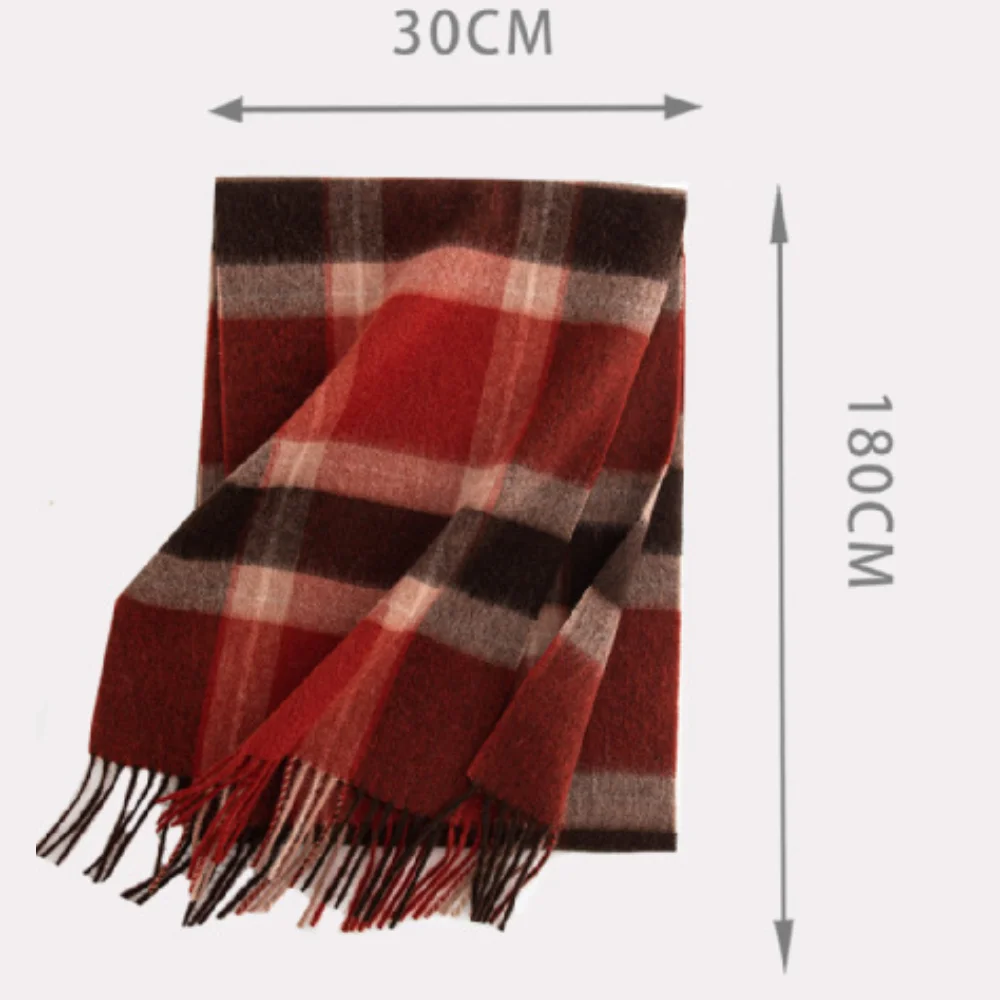 Wool Scarf With High-end Feel, Versatile For Men And Women, Thickened Autumn And Winter New Style, Grid Splicing Warm Scarf
