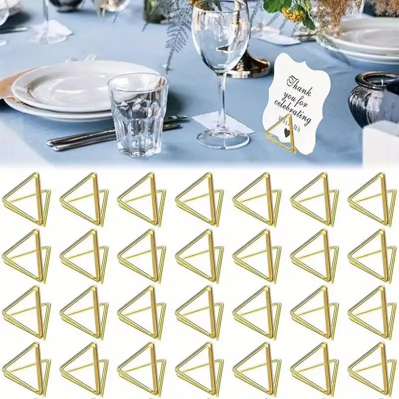 Soportes triangulares para tarjetas de mesa, 10-30 Uds., para decoración de mesa de aniversario de boda, soporte para tarjetas con número, suministros para fiestas de cumpleaños