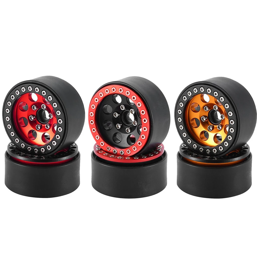 1.9 Aluminum Alloy CNC Wheel Beadlock Wheel Rim Hub for 1/10 RC Crawler Car Axial SCX10 90046 AXI03007 TRX4 VS4-10 Redcat Gen8