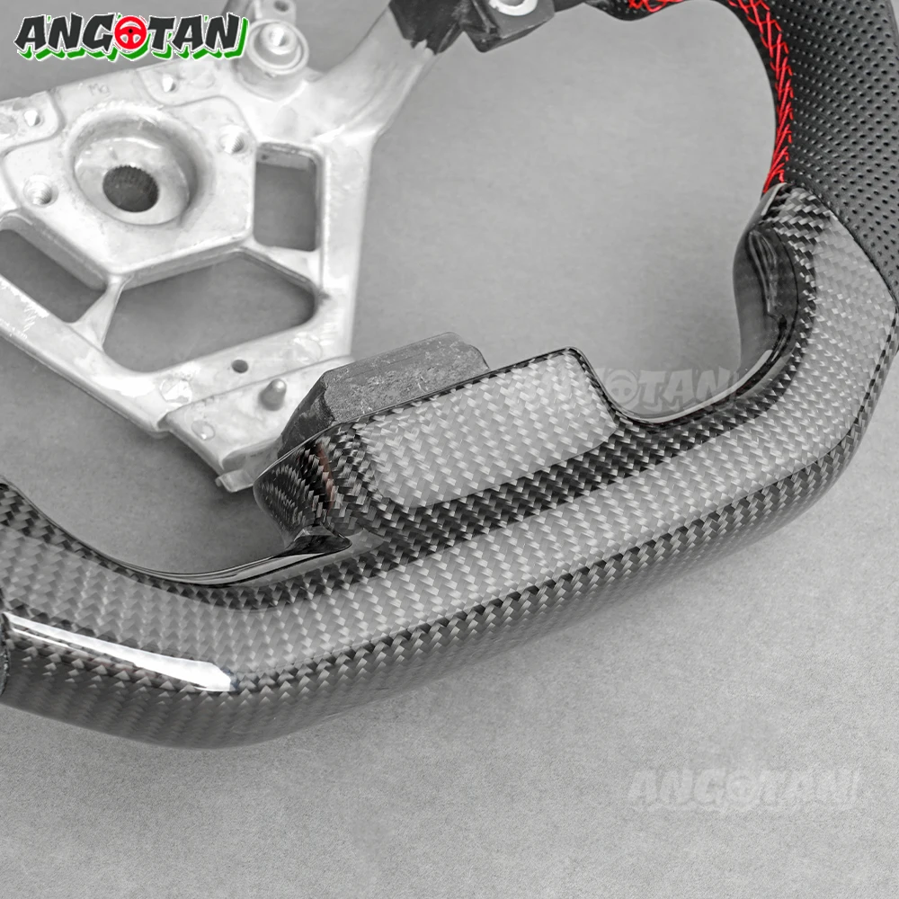 สําหรับ Nissan 350z คาร์บอนไฟเบอร์พวงมาลัยหนัง Fit สําหรับ 350z 2003-2008 ด้านล่างแบน Racing ล้อ