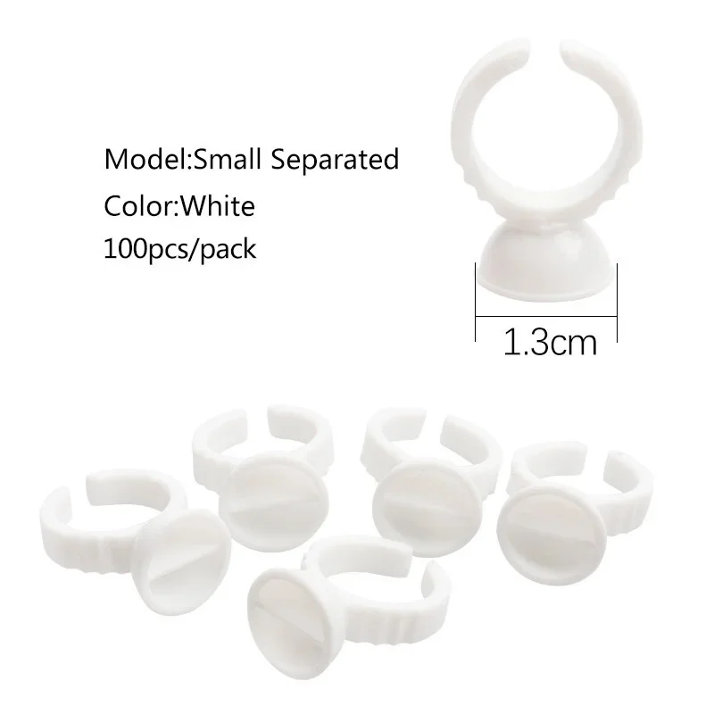 100 個使い捨て白まつげ接着剤リングカップホルダーコンテナタトゥー顔料まつげエクステンションツールラッシュ用品アクセサリー