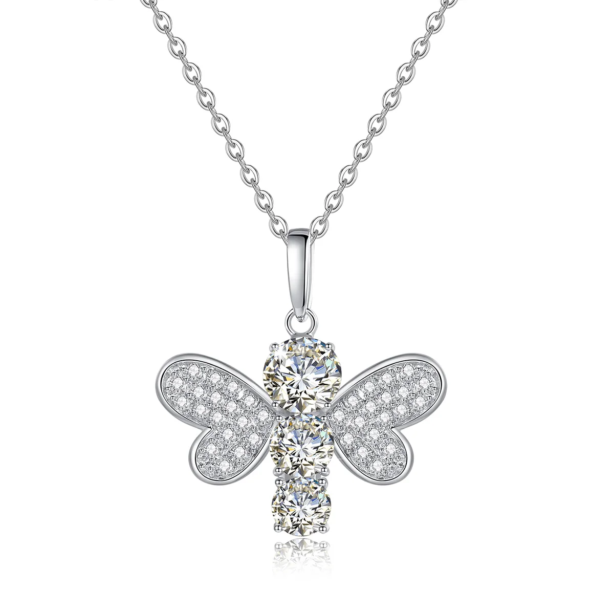 925 Sterling Silver Dragonfly Pendant Clavicle Chain Moissanite Necklace Charms For Women Elegant Girl Jewelry Gift Dropshipping