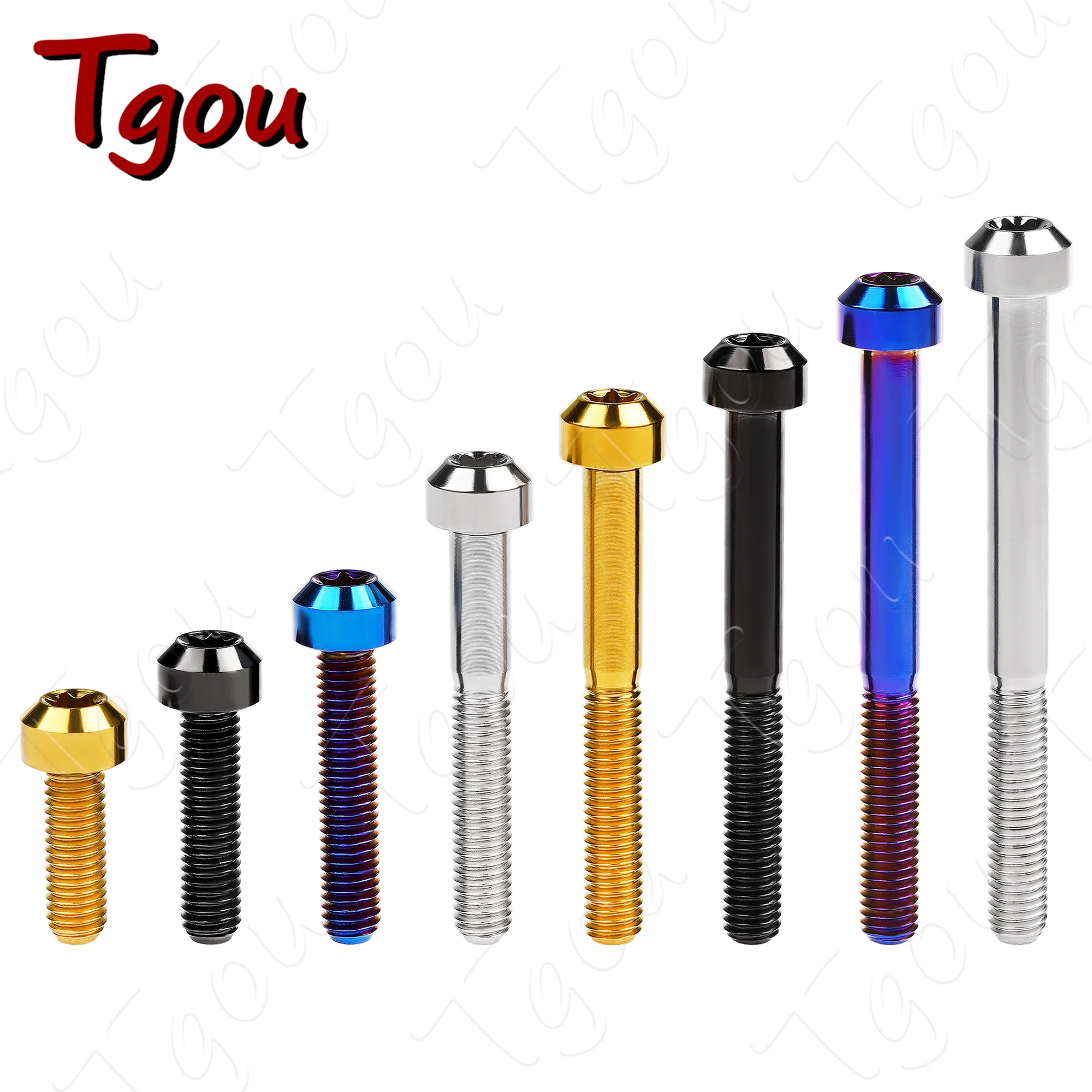 Tgou Titanium Bolt M5 M6x10/15/20/25/30/35/40/45/50/55/60/65/70/80mm Torx T30 Head Screws for Bicycle