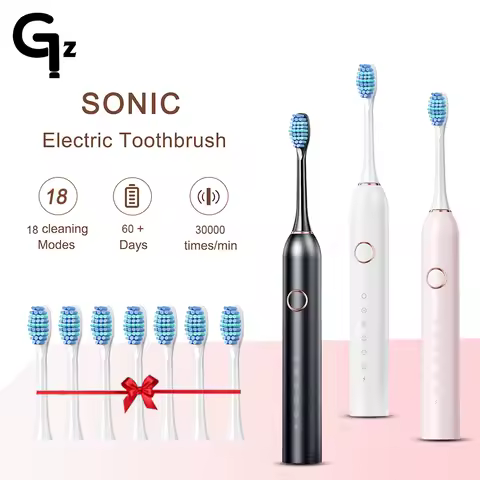 New 2023 SC506 Sonic Electric Toothbrush Adult Timer Brush 6 Mode USB Charger Rechargeable Tooth Brushes Replacement Heads Set