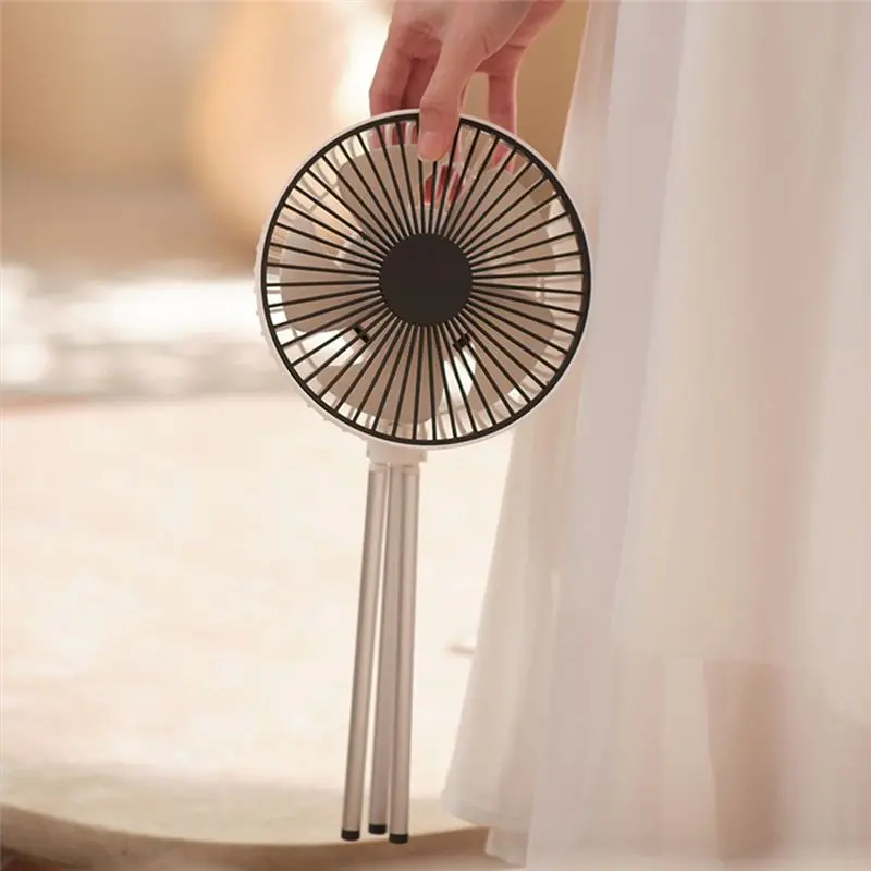 Stable- Portable Camping Fan Rechargeable Multi Mini Fan USB Outdoor Camping Ceiling Fan Light Tripod Stand Desktop Fan Gray