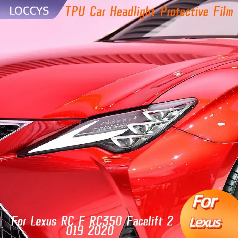 For Lexus RC F RC350 Facelift 2019 2020 Car Headlight Protection Tint Film Smoke Black TPU Transparent Sticker Accessories