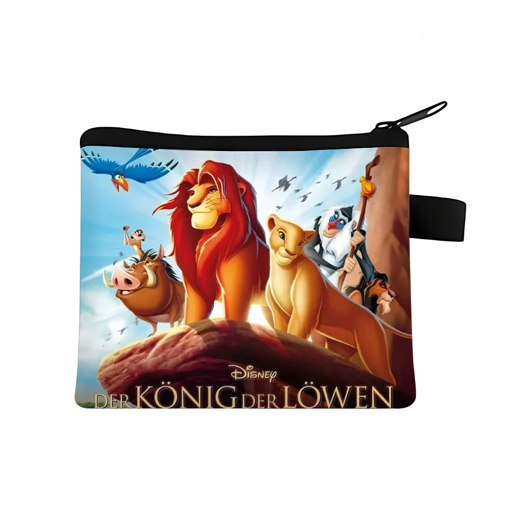 Mufasa Lion King portamonete Disney Movie Anime Cartoon Print Wallet Portable Men Office Storage Mini Bag regalo di compleanno Kids Girl