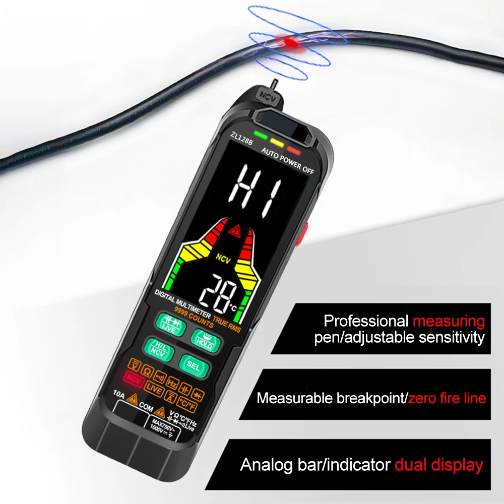 ZL126A/B ZL128A/B USB Digital Multimeter Professional Tester Meter AC DC Current Voltage Detector Pen Capacitance Temp Detector